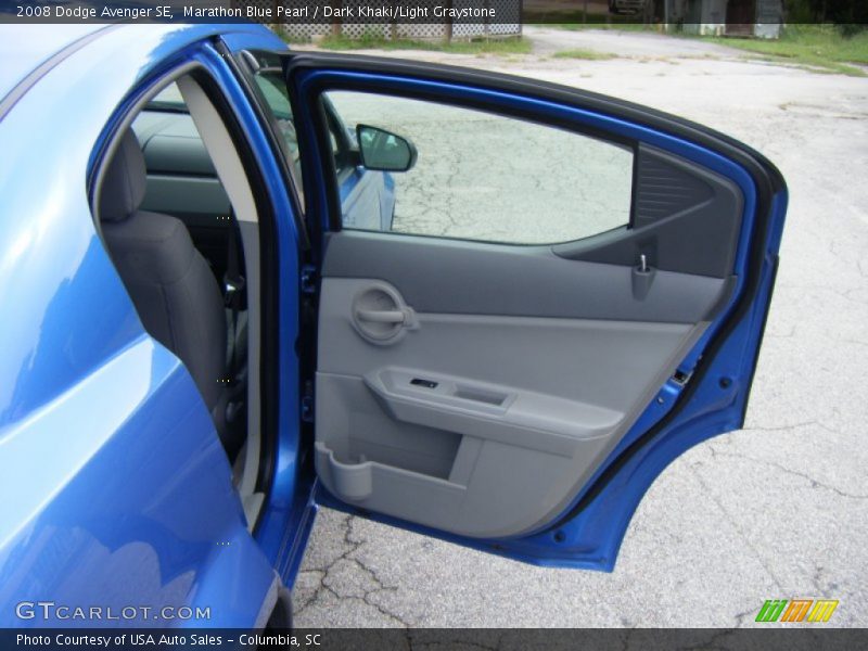 Marathon Blue Pearl / Dark Khaki/Light Graystone 2008 Dodge Avenger SE