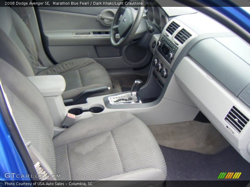 Marathon Blue Pearl / Dark Khaki/Light Graystone 2008 Dodge Avenger SE