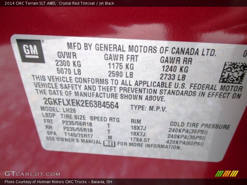 Crystal Red Tintcoat / Jet Black 2014 GMC Terrain SLT AWD