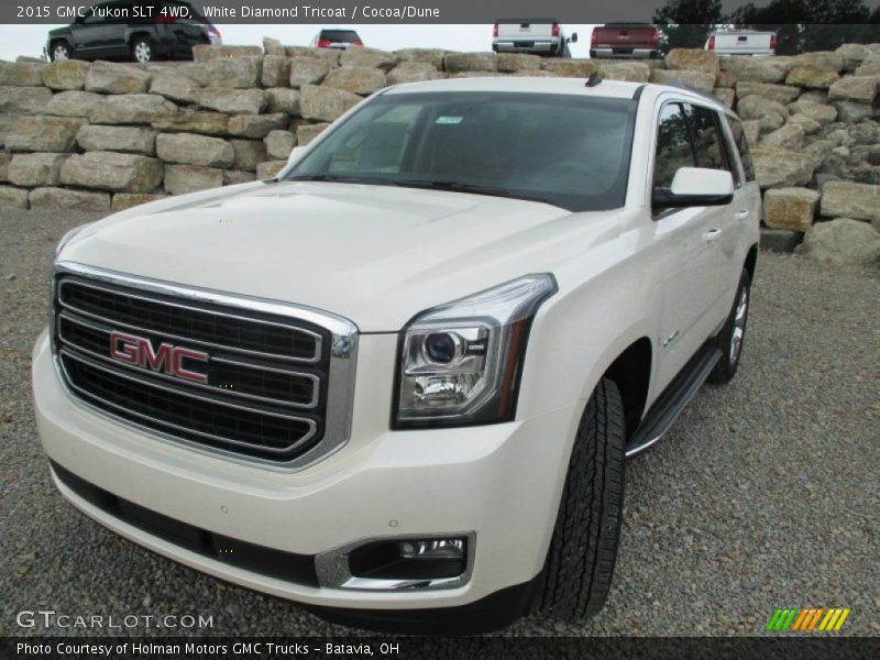 White Diamond Tricoat / Cocoa/Dune 2015 GMC Yukon SLT 4WD