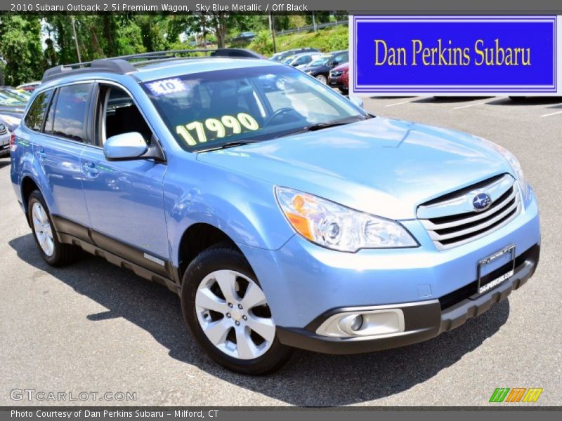 Sky Blue Metallic / Off Black 2010 Subaru Outback 2.5i Premium Wagon