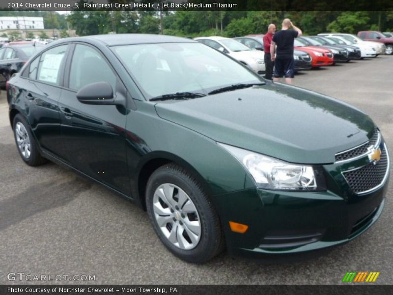 Rainforest Green Metallic / Jet Black/Medium Titanium 2014 Chevrolet Cruze LS