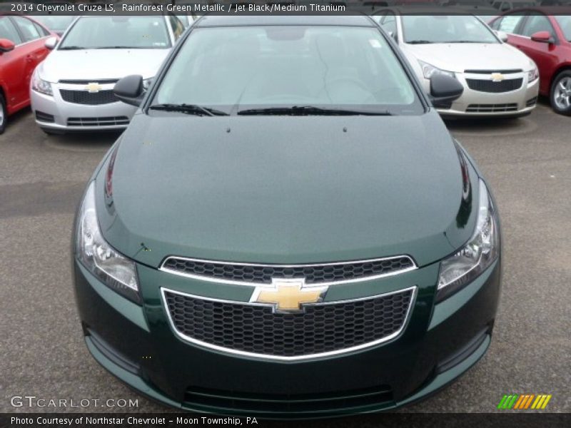 Rainforest Green Metallic / Jet Black/Medium Titanium 2014 Chevrolet Cruze LS