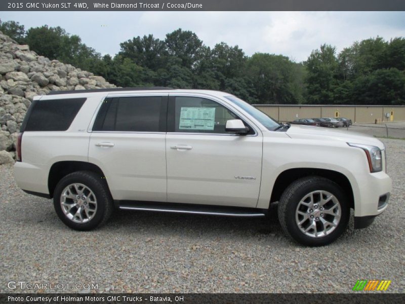 White Diamond Tricoat / Cocoa/Dune 2015 GMC Yukon SLT 4WD