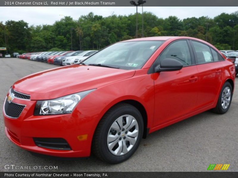 Red Hot / Jet Black/Medium Titanium 2014 Chevrolet Cruze LS