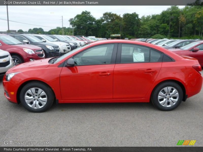 Red Hot / Jet Black/Medium Titanium 2014 Chevrolet Cruze LS
