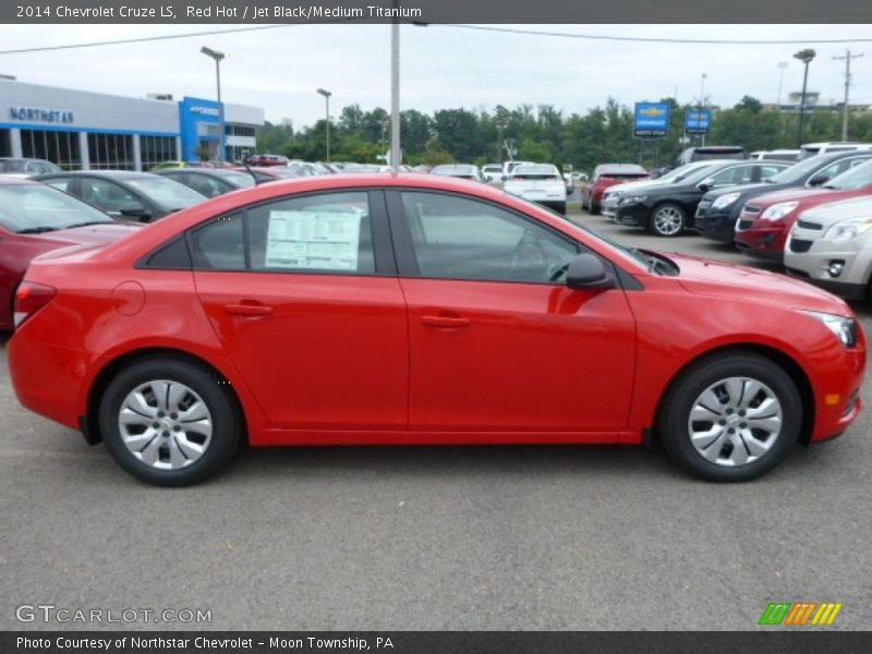 Red Hot / Jet Black/Medium Titanium 2014 Chevrolet Cruze LS