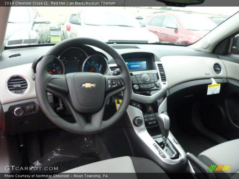 Red Hot / Jet Black/Medium Titanium 2014 Chevrolet Cruze LS