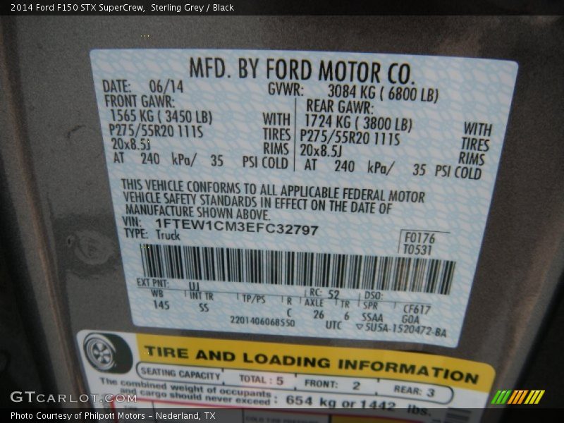 Sterling Grey / Black 2014 Ford F150 STX SuperCrew