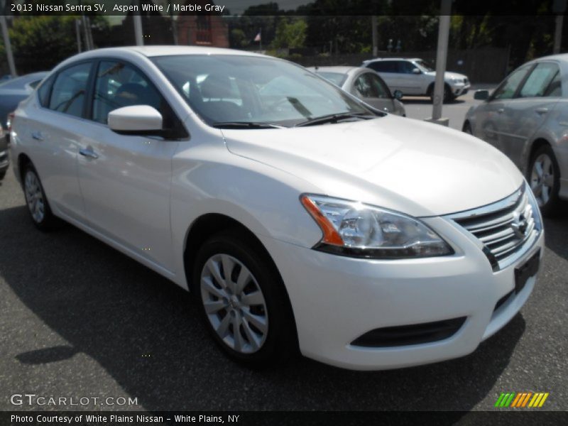 Aspen White / Marble Gray 2013 Nissan Sentra SV