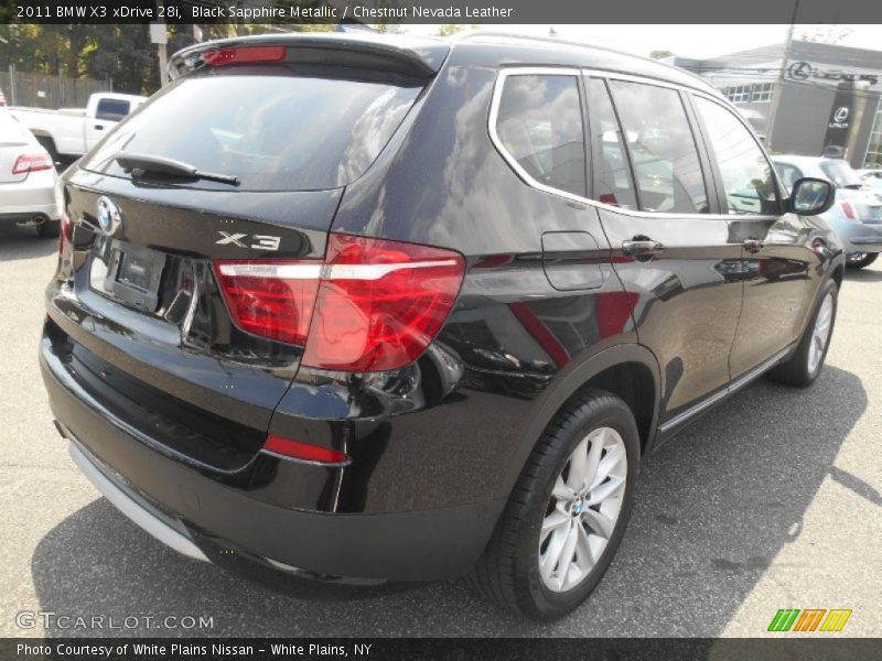 Black Sapphire Metallic / Chestnut Nevada Leather 2011 BMW X3 xDrive 28i