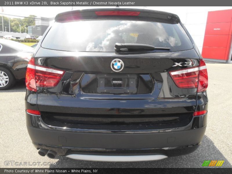 Black Sapphire Metallic / Chestnut Nevada Leather 2011 BMW X3 xDrive 28i