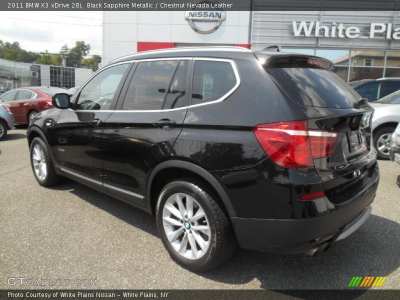 Black Sapphire Metallic / Chestnut Nevada Leather 2011 BMW X3 xDrive 28i