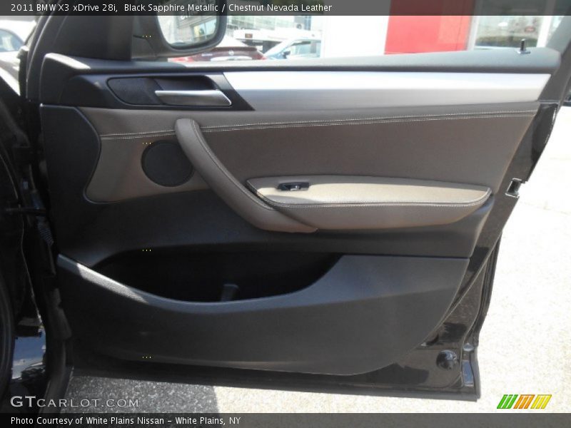 Black Sapphire Metallic / Chestnut Nevada Leather 2011 BMW X3 xDrive 28i