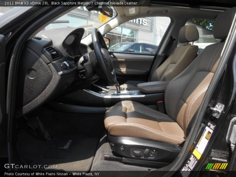 Black Sapphire Metallic / Chestnut Nevada Leather 2011 BMW X3 xDrive 28i