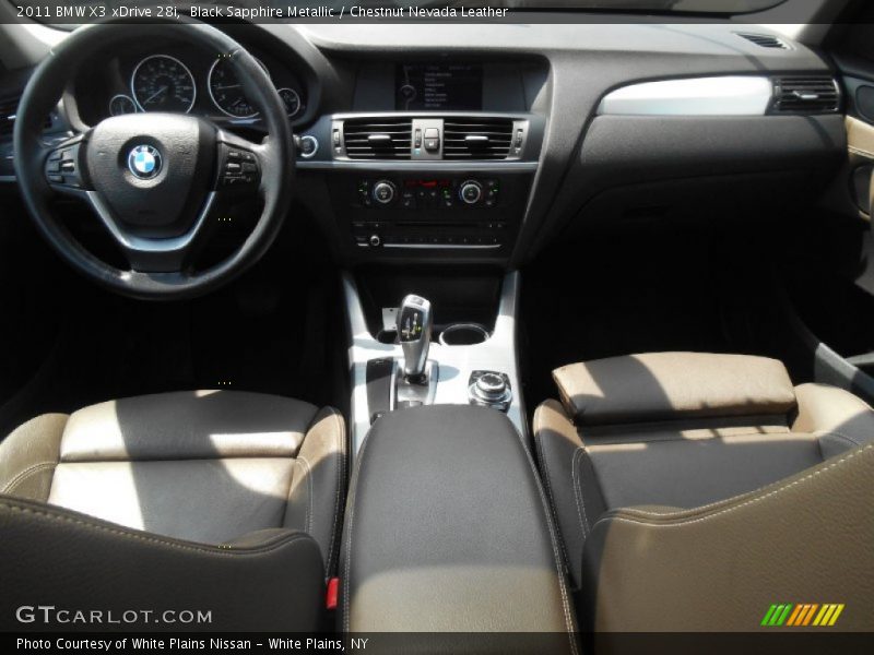 Black Sapphire Metallic / Chestnut Nevada Leather 2011 BMW X3 xDrive 28i