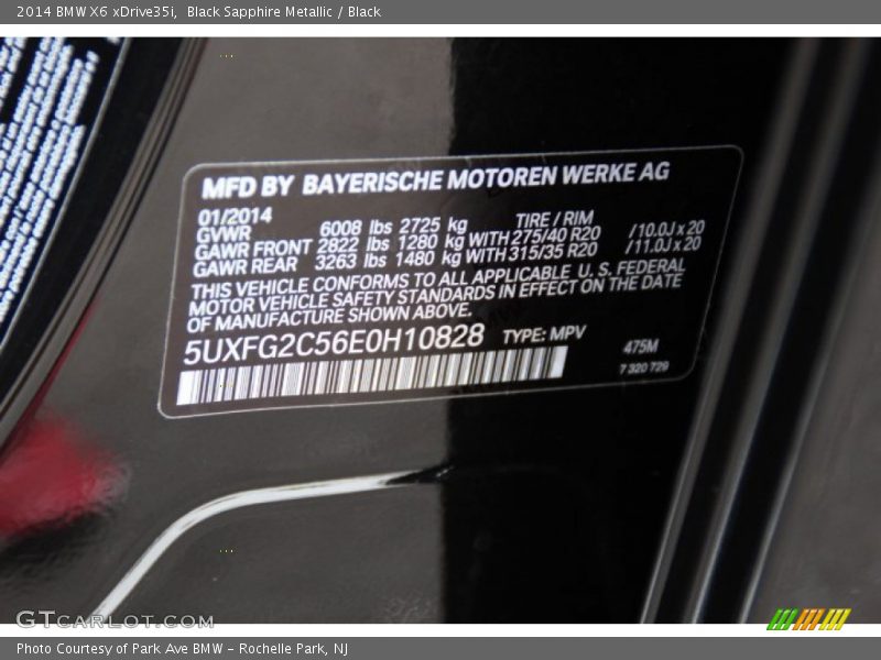 Black Sapphire Metallic / Black 2014 BMW X6 xDrive35i