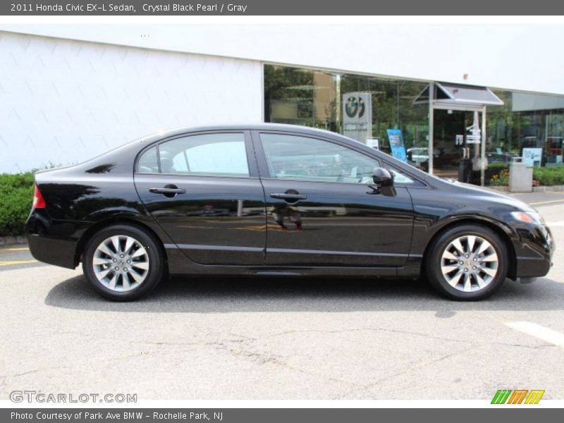 Crystal Black Pearl / Gray 2011 Honda Civic EX-L Sedan