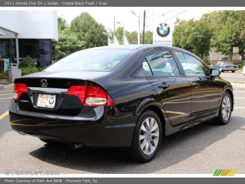 Crystal Black Pearl / Gray 2011 Honda Civic EX-L Sedan