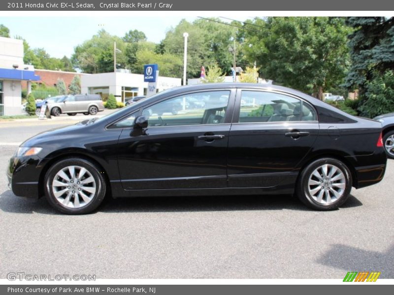 Crystal Black Pearl / Gray 2011 Honda Civic EX-L Sedan