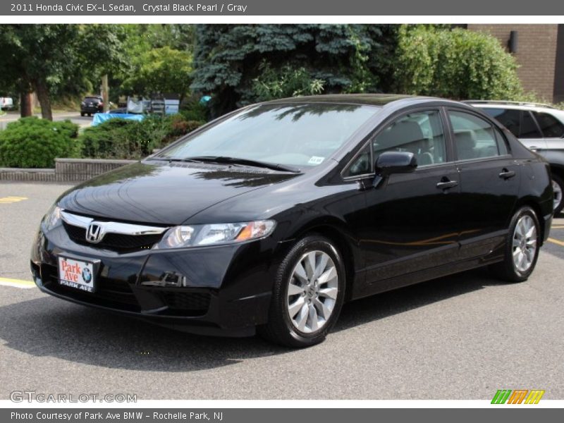 Crystal Black Pearl / Gray 2011 Honda Civic EX-L Sedan