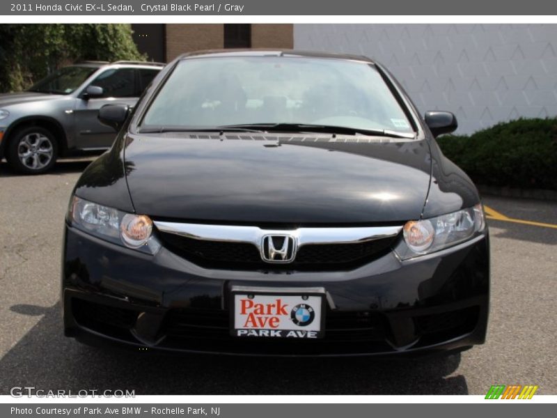 Crystal Black Pearl / Gray 2011 Honda Civic EX-L Sedan