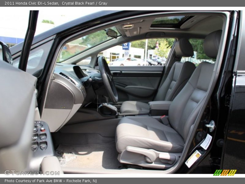 Crystal Black Pearl / Gray 2011 Honda Civic EX-L Sedan
