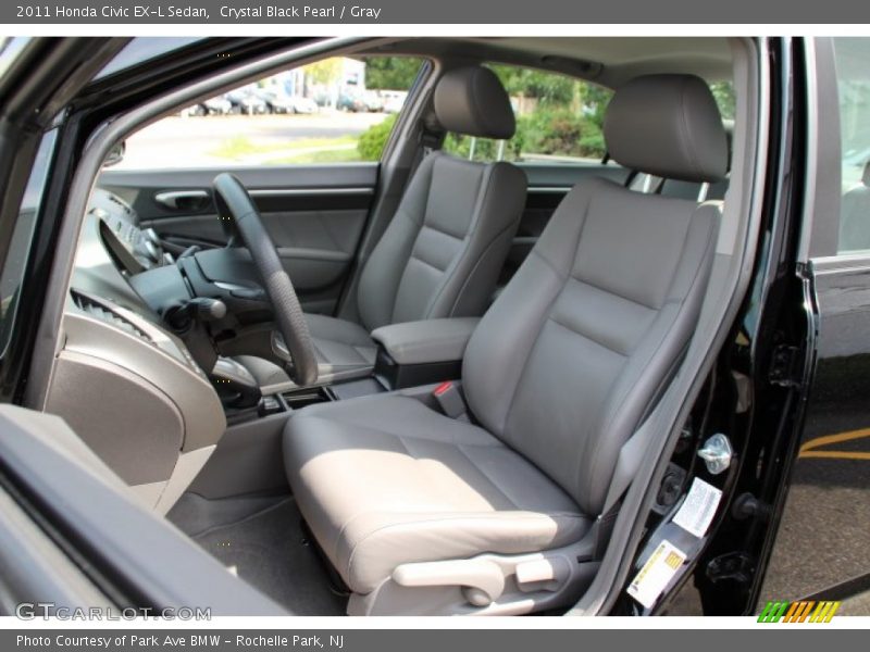 Crystal Black Pearl / Gray 2011 Honda Civic EX-L Sedan