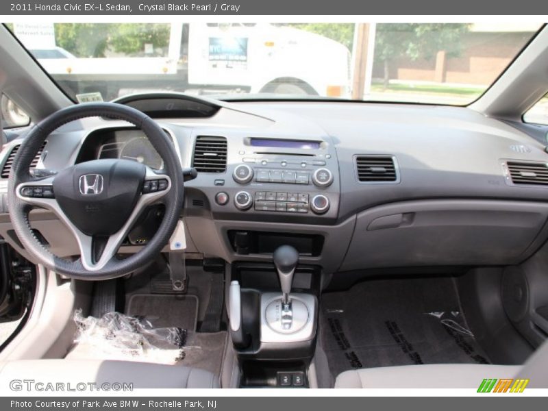 Crystal Black Pearl / Gray 2011 Honda Civic EX-L Sedan