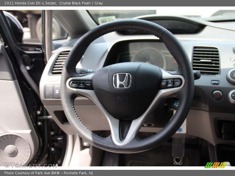 Crystal Black Pearl / Gray 2011 Honda Civic EX-L Sedan
