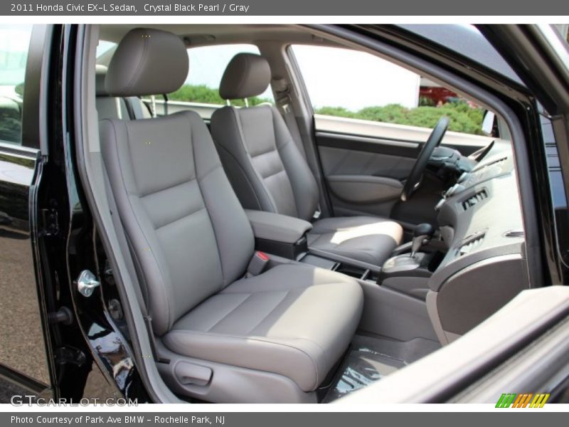 Crystal Black Pearl / Gray 2011 Honda Civic EX-L Sedan