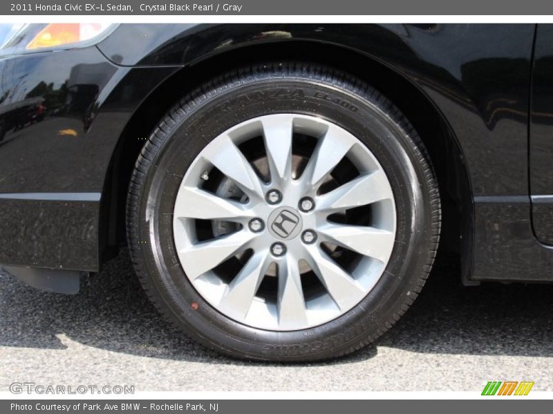 Crystal Black Pearl / Gray 2011 Honda Civic EX-L Sedan