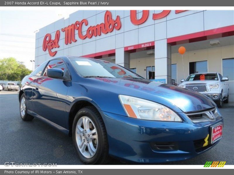 Sapphire Blue Pearl / Ivory 2007 Honda Accord EX-L Coupe
