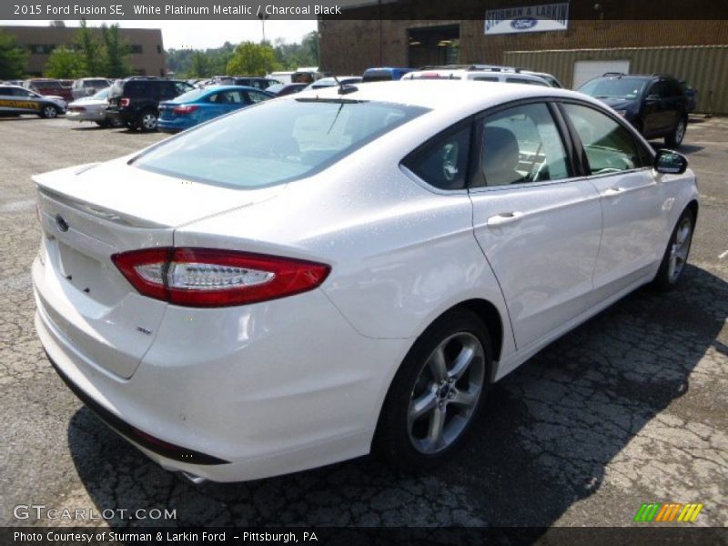 White Platinum Metallic / Charcoal Black 2015 Ford Fusion SE