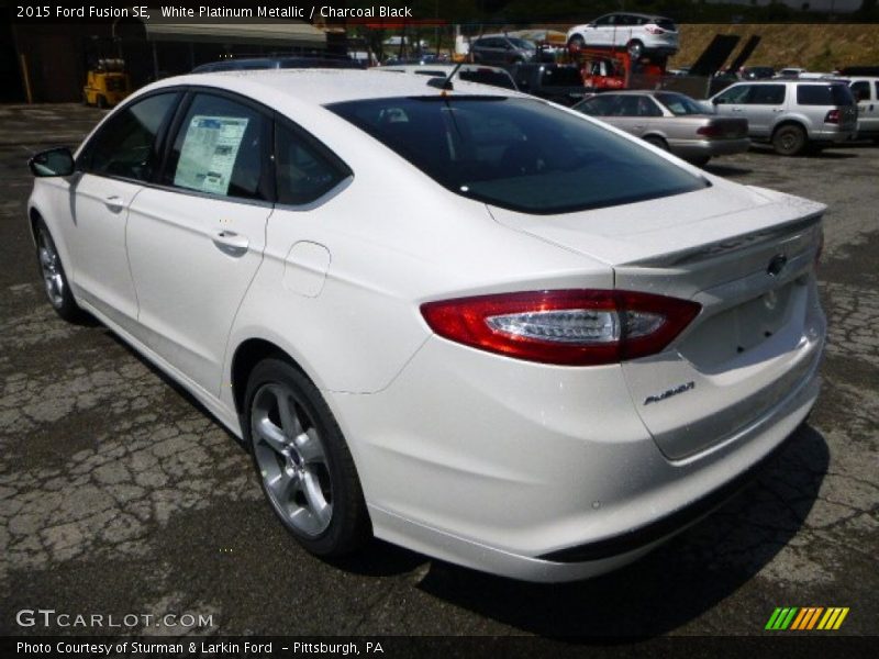 White Platinum Metallic / Charcoal Black 2015 Ford Fusion SE