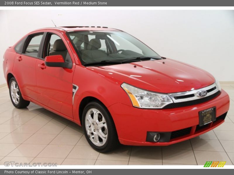 Vermillion Red / Medium Stone 2008 Ford Focus SES Sedan