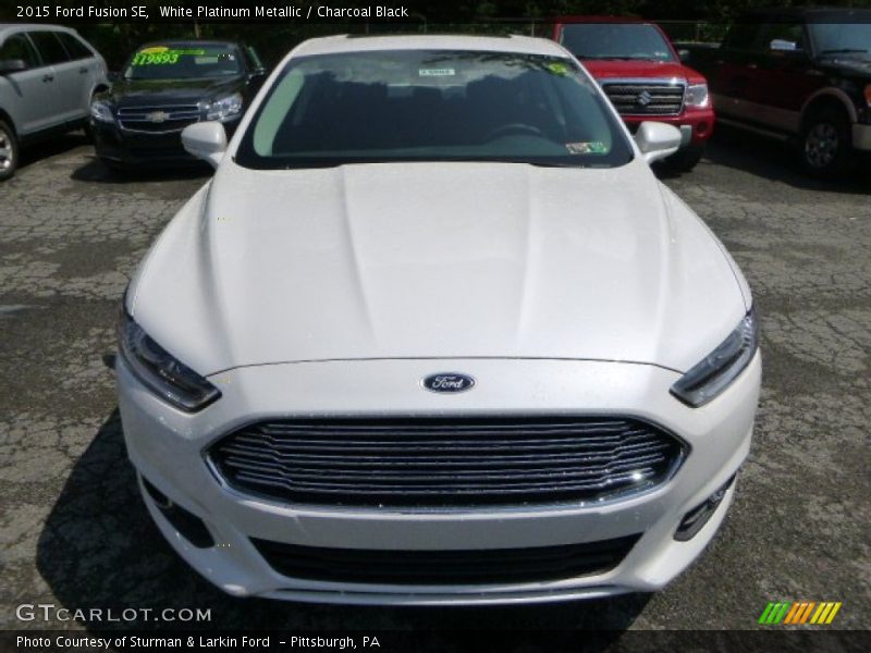 White Platinum Metallic / Charcoal Black 2015 Ford Fusion SE