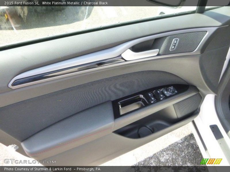 White Platinum Metallic / Charcoal Black 2015 Ford Fusion SE