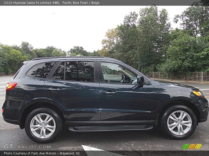 Pacific Blue Pearl / Beige 2010 Hyundai Santa Fe Limited 4WD