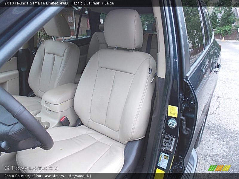 Pacific Blue Pearl / Beige 2010 Hyundai Santa Fe Limited 4WD
