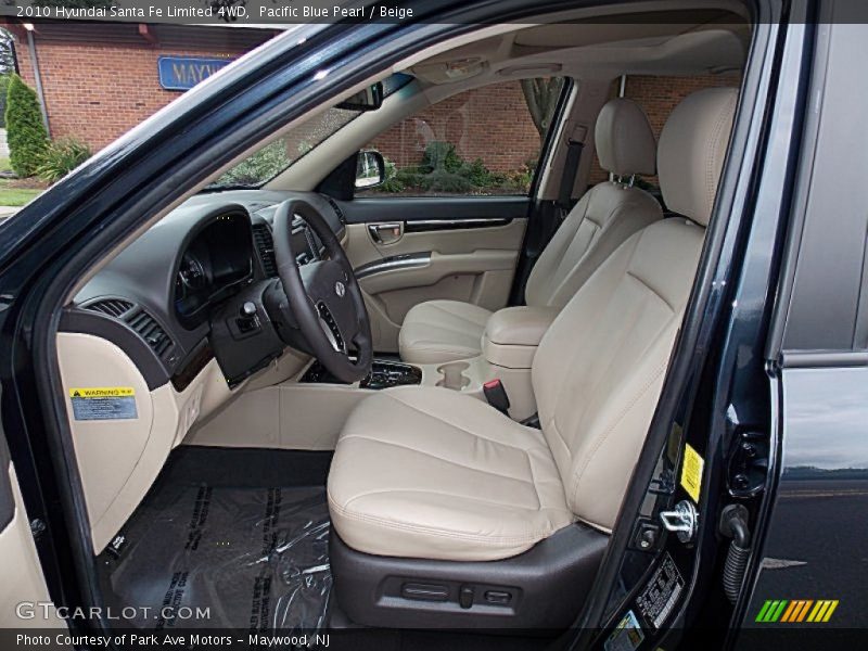Pacific Blue Pearl / Beige 2010 Hyundai Santa Fe Limited 4WD