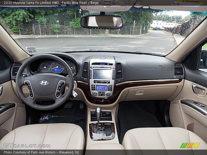 Pacific Blue Pearl / Beige 2010 Hyundai Santa Fe Limited 4WD