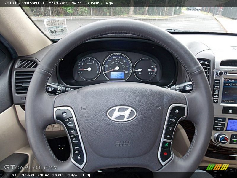 Pacific Blue Pearl / Beige 2010 Hyundai Santa Fe Limited 4WD