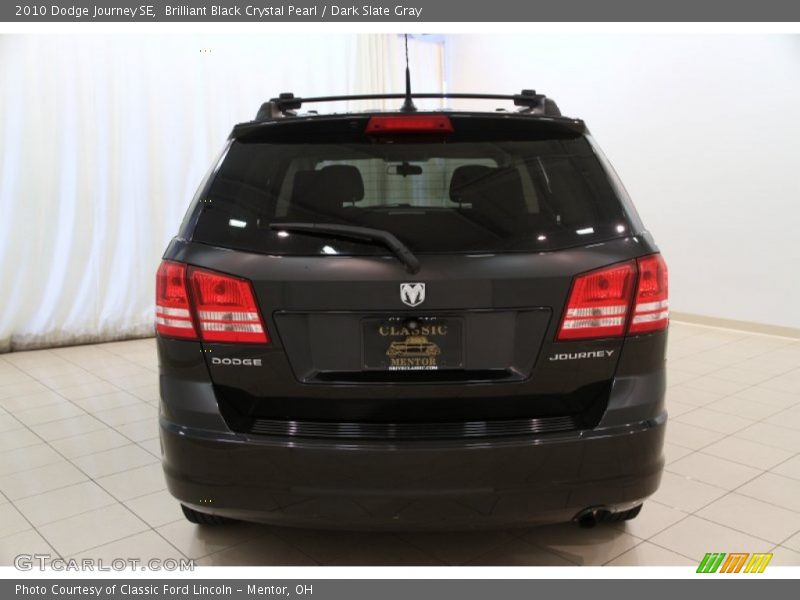 Brilliant Black Crystal Pearl / Dark Slate Gray 2010 Dodge Journey SE