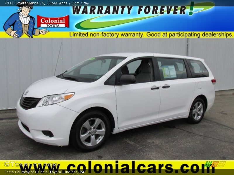 Super White / Light Gray 2011 Toyota Sienna V6