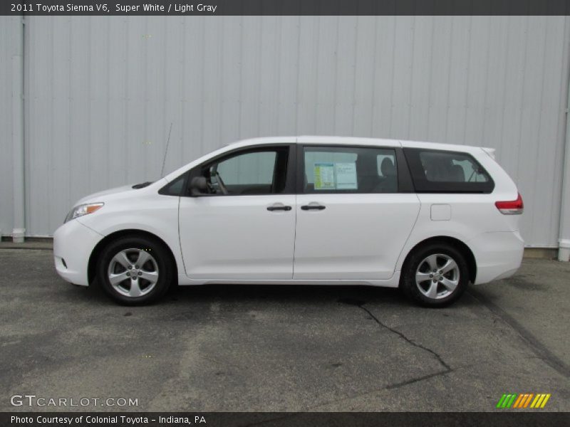 Super White / Light Gray 2011 Toyota Sienna V6