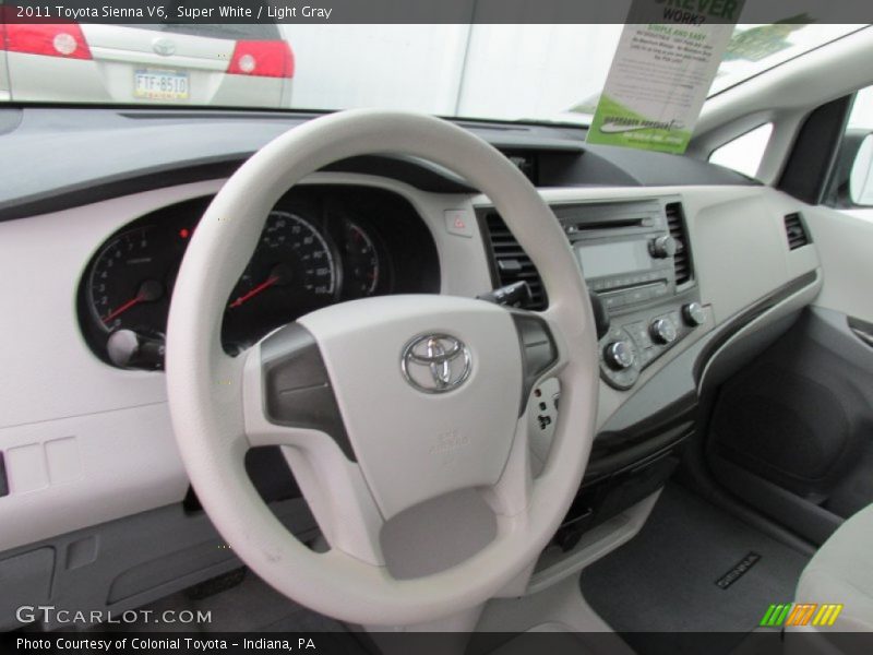 Super White / Light Gray 2011 Toyota Sienna V6