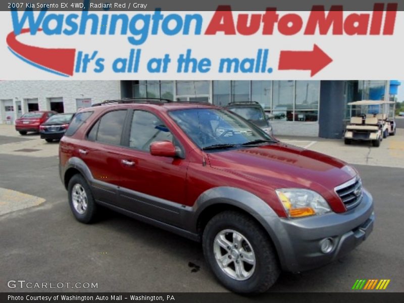 Radiant Red / Gray 2007 Kia Sorento EX 4WD