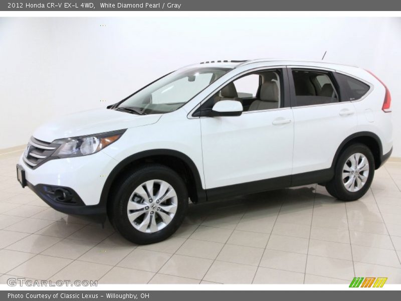 White Diamond Pearl / Gray 2012 Honda CR-V EX-L 4WD