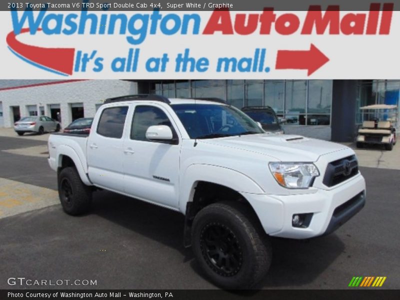 Super White / Graphite 2013 Toyota Tacoma V6 TRD Sport Double Cab 4x4